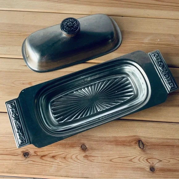 International Decorators Stainless Butter Dish - Picture 1 of 9